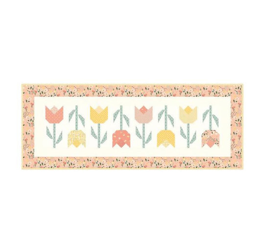 New Beginnings Tulip Festival Quilt Runner Kit 49" x 18.5" - Small Town Fabric Co.