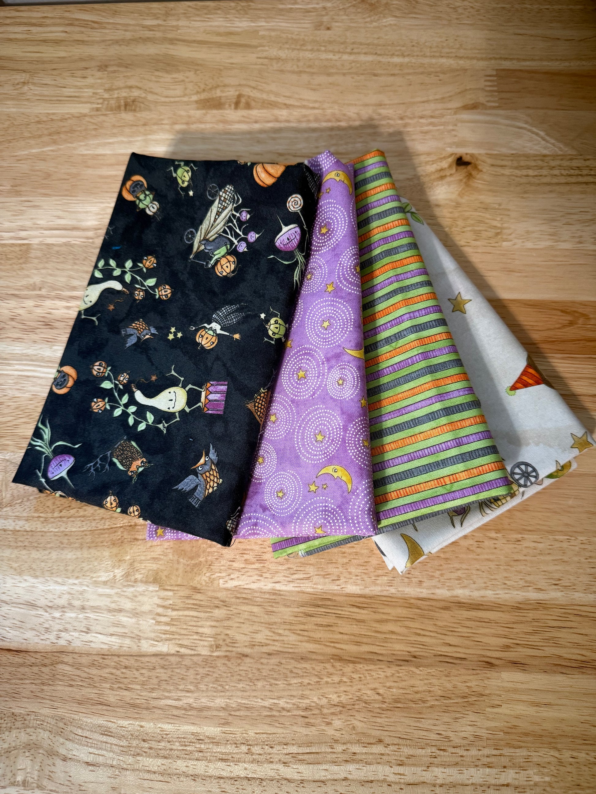 Ghoul Friends 4-Pack – 1/2 Yard Halloween Fabric Bundle by Teresa Kogut - Small Town Fabric Co.