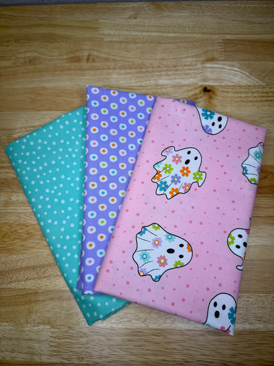 Fab-Boo-Lous 3-Pack – 1/2 Yard Cuts (Grape Soda, Candy Pink, Robin’s Egg) - Small Town Fabric Co.