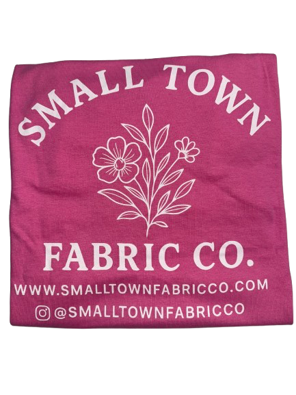 Small Town Fabric Co. Logo T-Shirt – Azalea (Gildan Heavy Cotton) SIZE MEDIUM - Small Town Fabric Co.